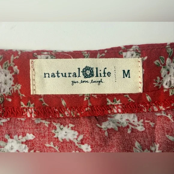 Natural Life Boho Red Ditsy Flower Sophia Wrap Maxi Dress Hippie Medium Prairie - Picture 9 of 13